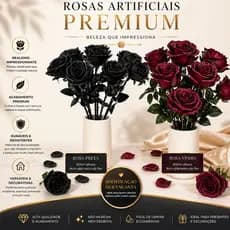 Rosas Negra Rosas Vinho Buquê Artificial Vintage Decoração Luxo Realista Festa Halloween Premium