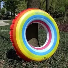 Boia Arco-íris Colorida Premium 70cm 80cm 90cm Adulto Natação Verão Piscina Férias Praia Clube