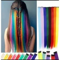 Aplique Colorido de Tic Tac Kit Com 12 Mechas Premium Cosplay Cabelo Maluco Divertido