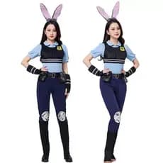 Fantasia de Policial Judy Hopps Zootopia Festa Fantasia Carnaval Cosplay Temática Infantil e Adulto.