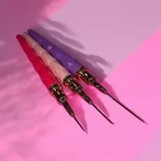 Kit 3 Pincel Fino BellaRosa Com Tampa Para Nail Art