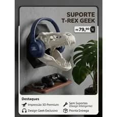 Suporte para T-Rex (dinossauro)  Headphone