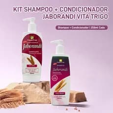 Kit Jaborandi e Vita Trigo Shampoo + Condicionador 250ml Fortalecimento Antiqueda e Reconstrução Capilar Brilho