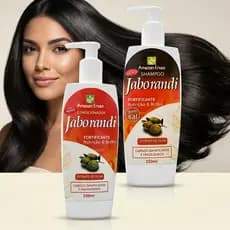 Kit Jaborandi e Extrato de Oliva Shampoo + Condicionador 250ml Nutrição Profunda Brilho e Crescimento Fortalecimento