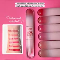 Gloss e Lip Oil 2 em 1 Soul Mate City Girls - Brilho, Hidratação e Volume Labial Textura Confortável
