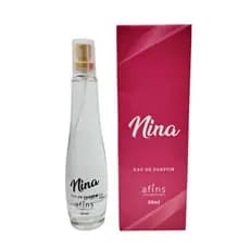 Perfume Feminino Nina 50ml Eau de Parfum Afins Floral Amadeirado Notas de Champagne Rosé Sedutor Fixação Forte