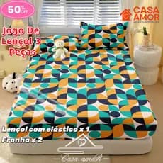 Geometria Jogo 3 Peças Lençol Sobre lençol Fronha Solteiro Casa Queen Micropercal 400 Fios Estampado + Não Desbota