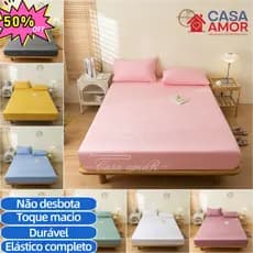 Leve e Fino Leve Jogo de lençol com elástico 02 03 e 04 peças Não Desbota SOLTEIRO CASAL Fronha 85g