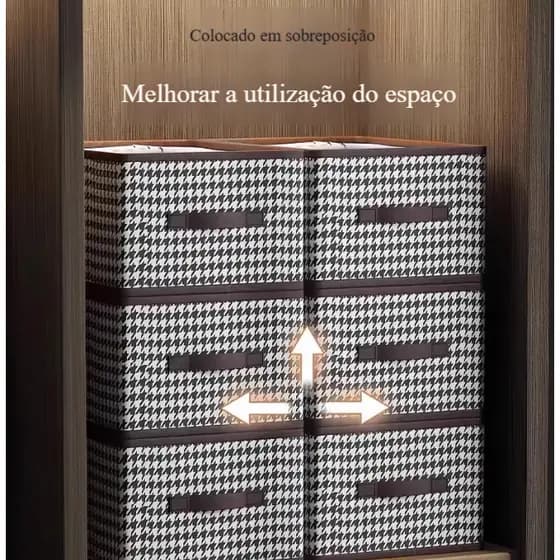 Kit de Caixas Organizadoras Dobráveis Multiuso para Closet e Armário - Caixas para Roupas e Sapatos