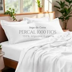 Jogo de Cama Ultra Macio Linha 1000 Fios 100% Algodão Egípcio Acetinado 3pçs