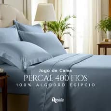 Jogo de Cama Casa Di Valle Percal 400 Fios 100% Algodão Egipcio Queen 3 Peças