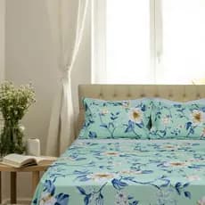 Jogo de Cama Queen Estampado Percal 400 Fios Toque de Pluma 4 Peças
