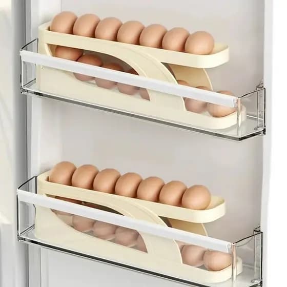 Organizador Porta Ovos 4 Andares Rolante Para 30 Ovos Dispenser Armazena e Organizador de Geladeira
