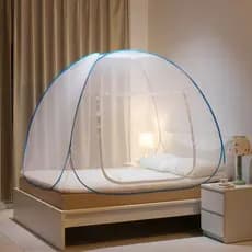 Mosquiteiro para Cama King Dobrável, Sem Montagem, Bloqueio Total de Mosquitos, Leve e Compacto 1.8mX2.0m