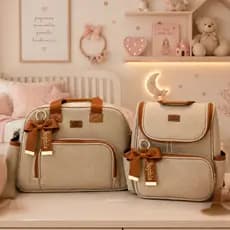 Bolsa Maternidade e Mochila de Bebe Personalizada Menina com Nome no Laço Impermeável Premium