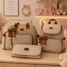 Kit Bolsa Maternidade e Mochila de Bebê com Trocador Personalizado  Nome no Laço Arte & Companhia