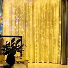 kit 2/kit 1 Cortina 300 Leds 3x3 Metros Festa Casamento Eventos Natal Luz Amarelo