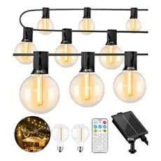 Varal De Luzes Festão Solares 15m 25 Lâmpadas G40 Inclusas Decorar