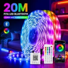 15m/30m Fita Led Bluetooth Rgb Colorida Decoração 3535 Com Controle Luz Para Quarto/tv