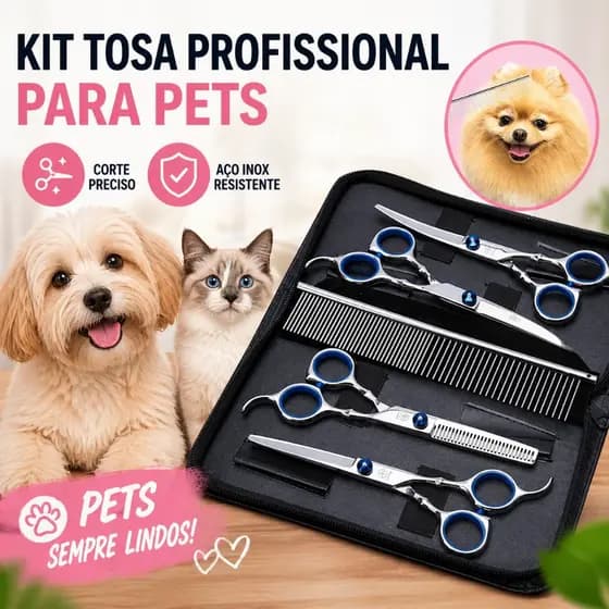 kit 5 Pet Tesoura De Corte De Cabelo Pet Tesoura De Corte De Cabelo Set para Pet Groom