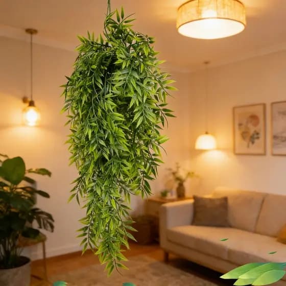 kit 2 75cm Planta Decorativa Artificial Salgueiro Chorão De Folhagem Penduradas Pendentes Artificial