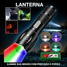Lanterna Super Potente-Zoom Telescópico Potente Pesca Camping Segurança Vigilante
