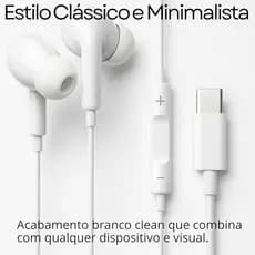 Fone de Ouvido com Fio Estéreo Tipo-C com Microfone Som Nítido para Celular Android Música Chamadas