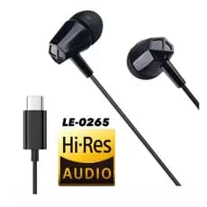Fone USB-C com Microfone LE-0265 Intra-Auricular Som Hi-Fi Estéreo Controle Volume para Android