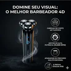 Barbeador Elétrico 3 Cabeças Flex Recarregável Resistente À Água Uso Diário