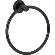 Porta Toalha Argola Inox Preto Fosco Banheiro Parede Fixação Dupla Toalheiro Rosto Moderno