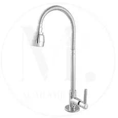 Torneira Gourmet Cozinha Bancada Pia Dupla Jato Cano Flexivel Inox 1/4 de volta Cromada ABS
