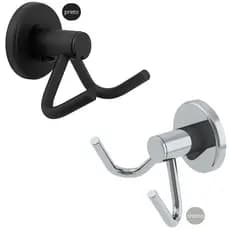 Porta Toalha Duplo Inox Preto Fosco ou Cromado – Parede Banheiro Antiferrugem Moderno