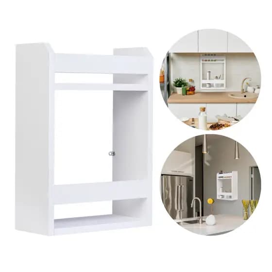 Nicho Cozinha MDF Marítimo 42x30x13 Com Porta Suporte Invisível Organizador