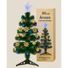 Arvore de Natal led com fibra optica 90cm acompanha estrela led colorida