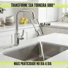 Adaptador bico Torneira 1080°Articulada Universal Arejador Extensor Giratório Anti Respingo Cozinha banheiro lavanderia