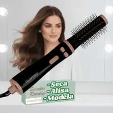 Escova Secadora Rotativa elétrica Agratto Della Tourmaline Íon ECR-01 Bivolt cerdas mistas acabamento brilhante