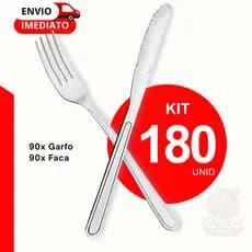 Conjunto de Talheres Garfo Faca Mesa 180/90/54 Peças Kit Buffet Restaurante Faqueiro Premium Aço Inox