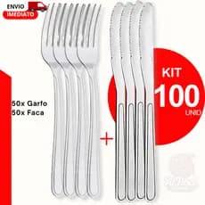 Kit 100/50/30 Peças - Talheres Garfo Faca Mesa Buffet Restaurante Faqueiro Premium Aço Inox