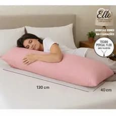 Fronha Xuxão Corpo com Zíper 130x40cm - Percal 400 Fios, Travesseiro de Corpo, Grávida, Gestante