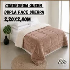 Coberdrom Queen Dupla Face Sherpa Carneiro 2,20x2,40m Cobertor Grosso Macio Inverno Luxo
