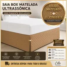 Saia Cama Box Casal, Queen, King ou Solteiro Matelada C/ Pingente Ultrassônica - Todos os Tamanhos
