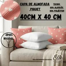 Capa para Almofada Piquet 40x40cm – Linha Amores | Decorativa, Macia e Sofisticada