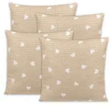 Kit Capa Almofada Piquet Estampada 40X40 Fecho Zíper Decorativa Sala Quarto