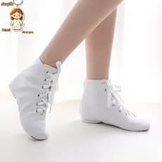 Sapatos de lona de jazz Sapatilhas de dança preto/vermelho suave para meninos para crianças adultos mulheres botas mascu
