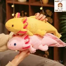 Salamandra De 45cm Axolote Doll Simulation Brinquedo Hexagonal Dinossauro Baby Girl Boneca De Pelúcia Para Crianças Simu