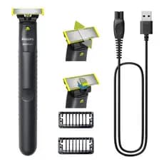 Aparador e Barbeador Philips OneBlade QP1424 Original Sem Fio Recarregável Bivolt Barba Rosto Corpo