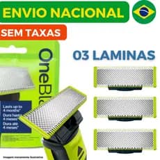 Lâmina Refil Duplo Compatível Barbeador Philips OneBlade Reposição QP14x QP25x QP26x QP27x QP28x QP65x QP66x