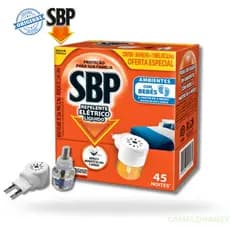 Repelente Elétrico SBP Aparelho + Refil - 45 Noites, Dengue, Zika, Chikungunya, Bebê 6 Meses+