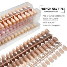 120pcs French Tips Pressione as unhas Pré-aplicadas Dica Primer e Base Coat 15 Tamanhos Pré-francês Soft Gel Falso Pr