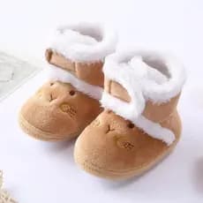 Botas De Inverno Quentes Para Recém-Nascidos De 1 Ano Bebês Meninas Sapatos De Pele De Sola Macia Neve 0-12M